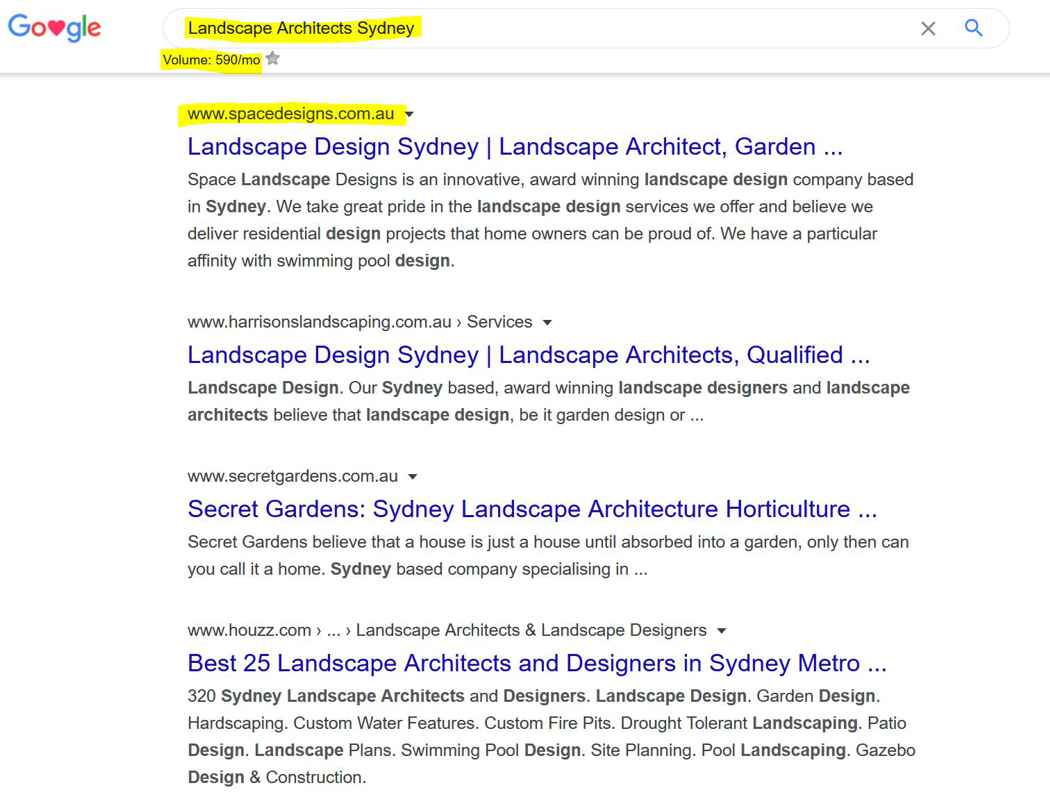 Space Landscape Designs SEO Case Studies